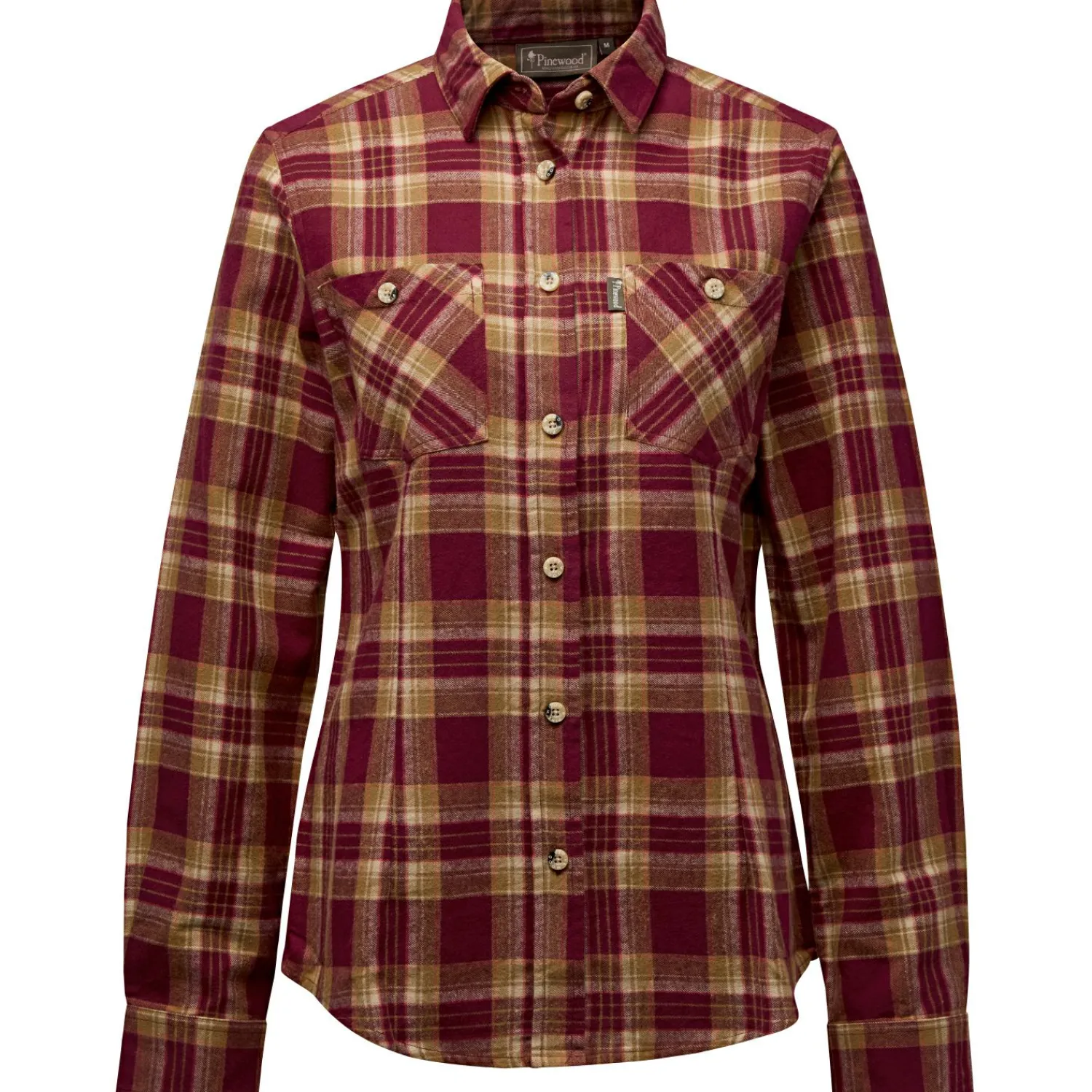 Pinewood Felicia Shirt Damen (Burgundy/Olive Green)<Damen Damen Angelshirts & -Oberteile