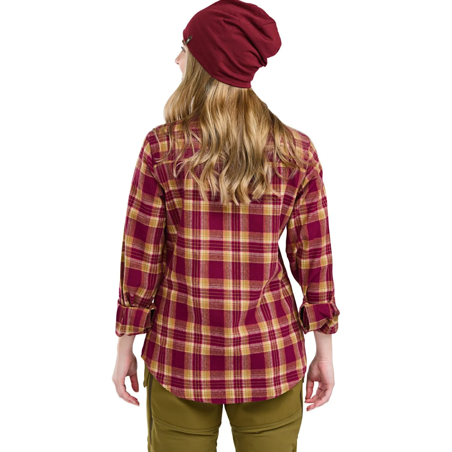 Pinewood Felicia Shirt Damen (Burgundy/Olive Green)<Damen Damen Angelshirts & -Oberteile