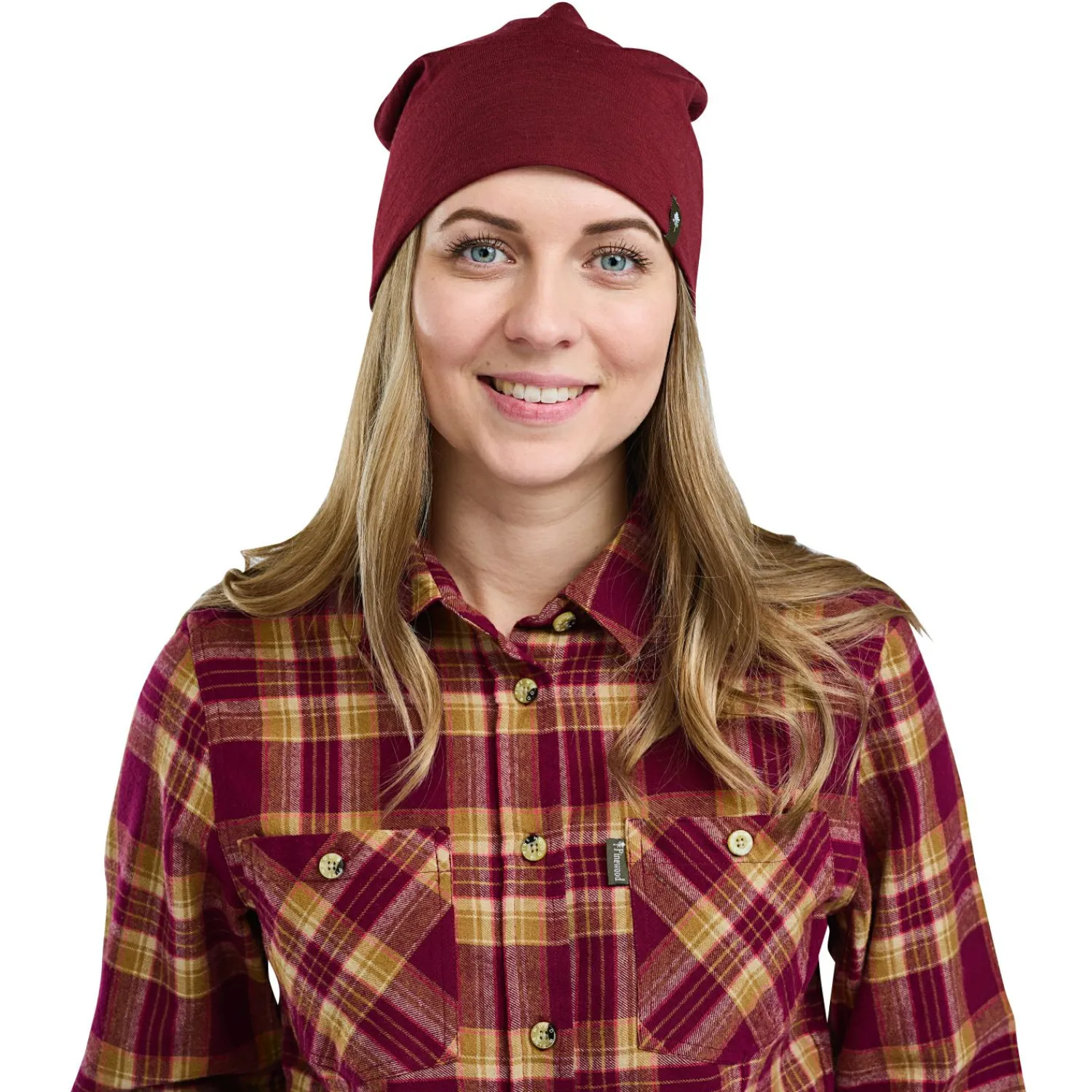 Pinewood Felicia Shirt Damen (Burgundy/Olive Green)<Damen Damen Angelshirts & -Oberteile