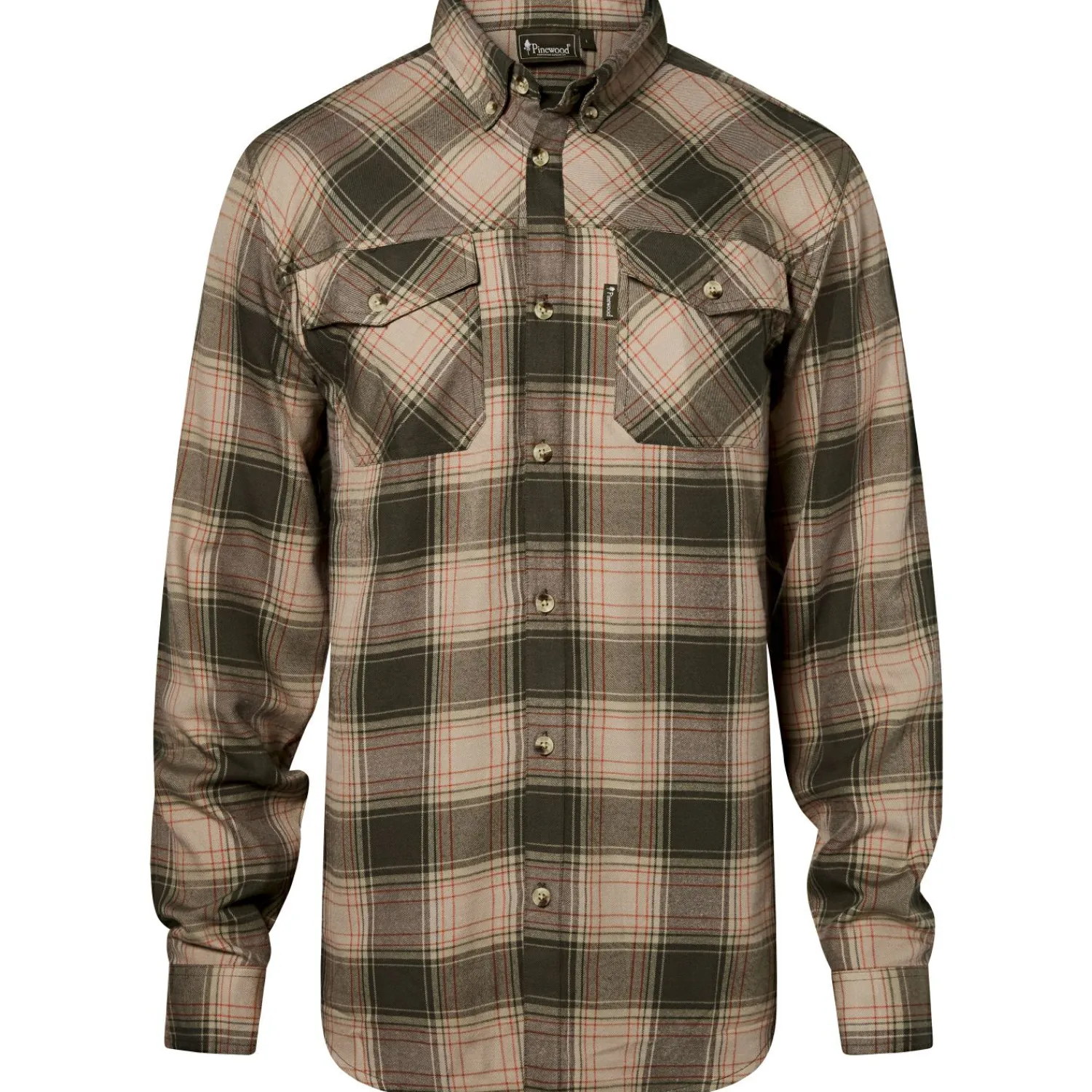Outlet Finnveden Forest Flannel Shirt Herren (Olive/D.Green) Outdoor- & Angelhemden