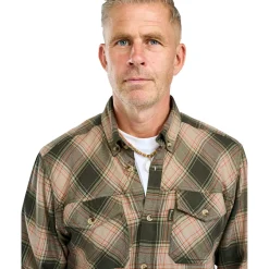 Outlet Finnveden Forest Flannel Shirt Herren (Olive/D.Green) Outdoor- & Angelhemden