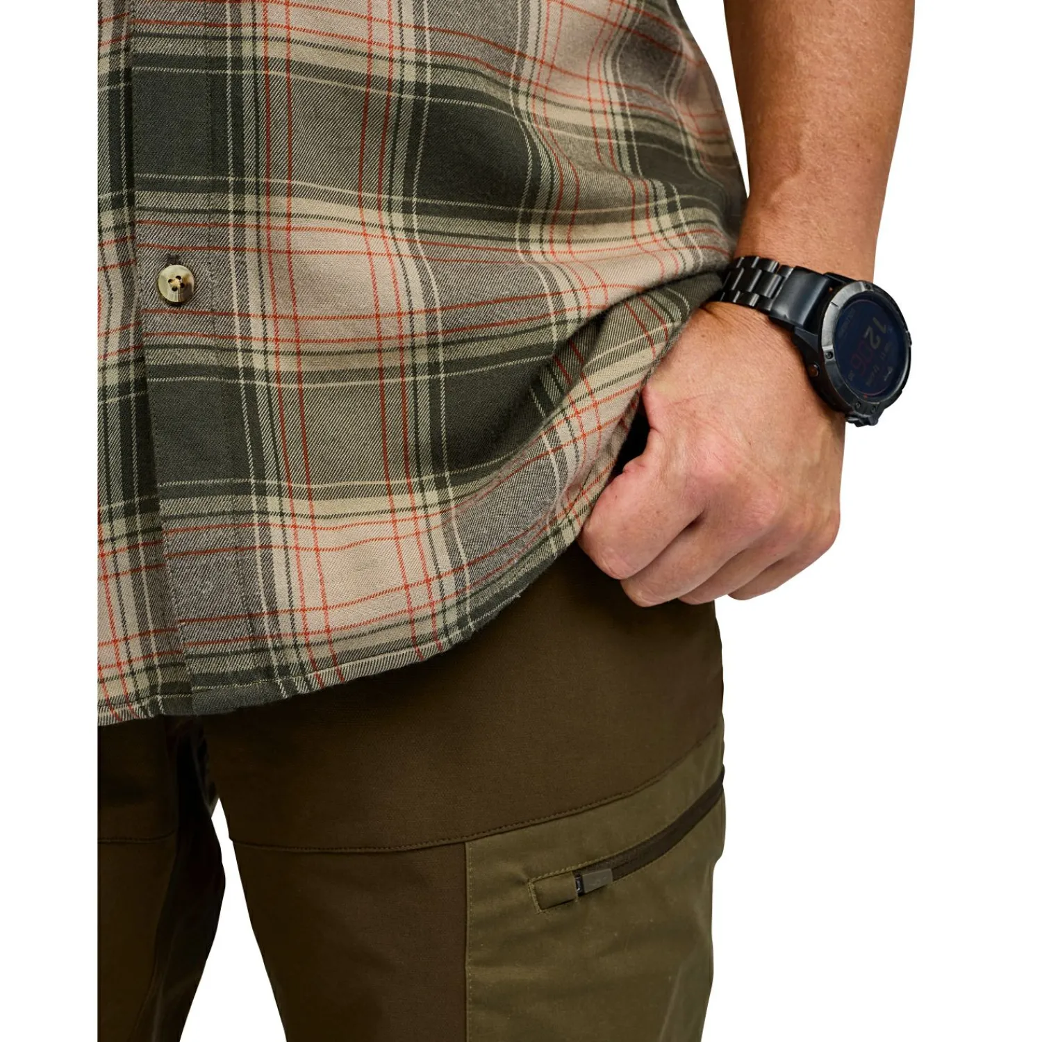 Outlet Finnveden Forest Flannel Shirt Herren (Olive/D.Green) Outdoor- & Angelhemden