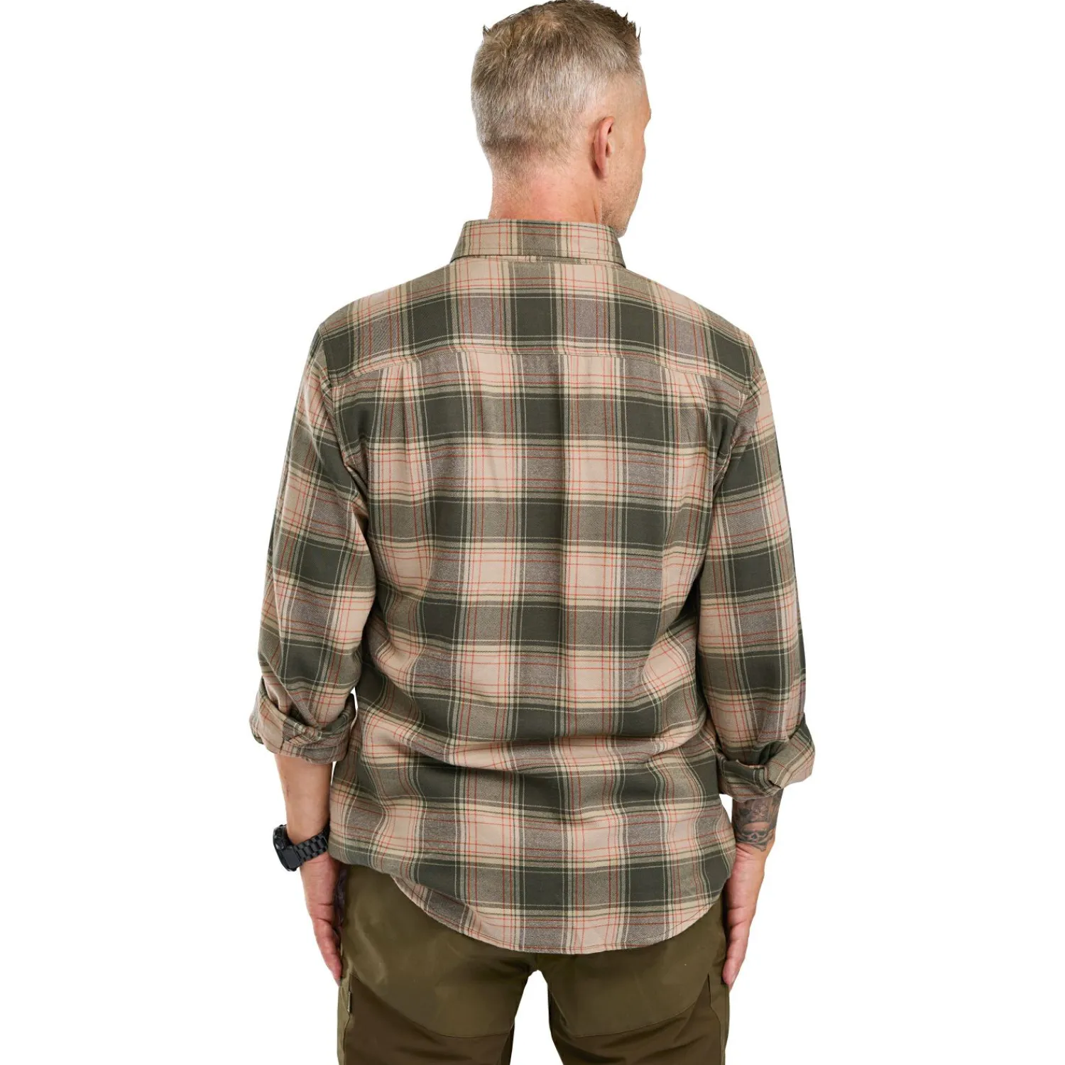 Outlet Finnveden Forest Flannel Shirt Herren (Olive/D.Green) Outdoor- & Angelhemden
