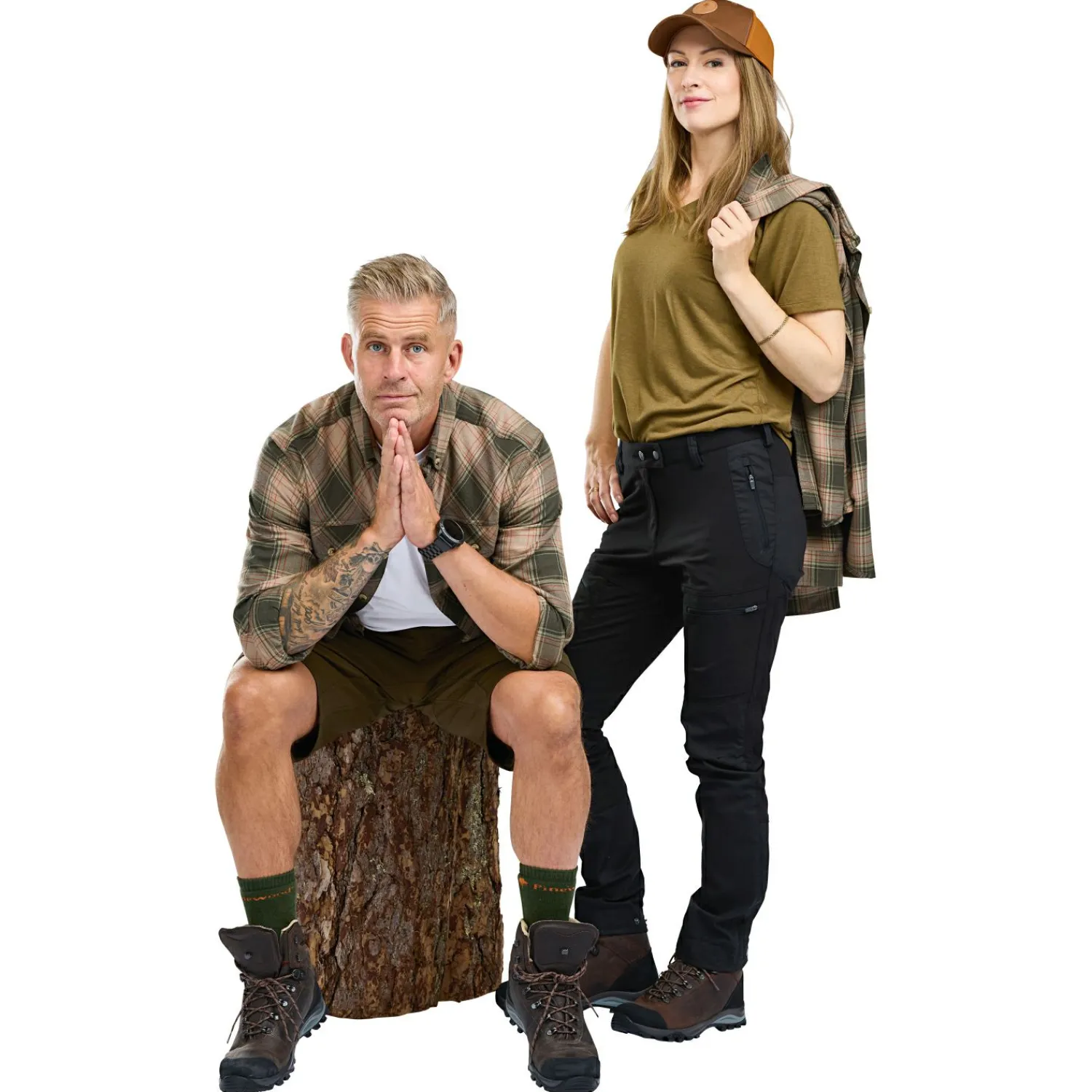 Outlet Finnveden Forest Flannel Shirt Herren (Olive/D.Green) Outdoor- & Angelhemden