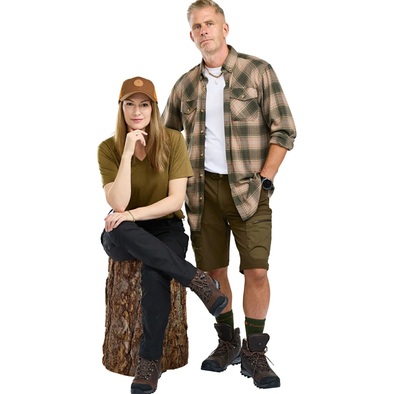 Outlet Finnveden Forest Flannel Shirt Herren (Olive/D.Green) Outdoor- & Angelhemden