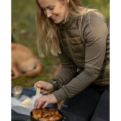 Best Finnveden Hybrid Power Fleece Jacke Damen (Olive) Damen Damen Angeljacken & -Westen