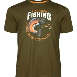 Pinewood Fish T-Shirt Herren (Green)< Angelshirts & Angel-Oberteile