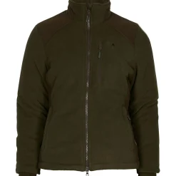 Pinewood Harriette Padded Fleece Jacket Damen (Green/Suede Brown)<Damen Damen Angeljacken & -Westen