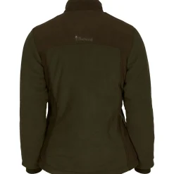 Pinewood Harriette Padded Fleece Jacket Damen (Green/Suede Brown)<Damen Damen Angeljacken & -Westen