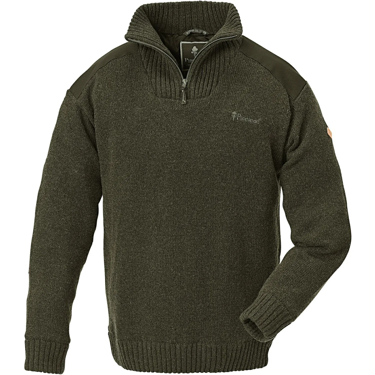 Pinewood Hurricane Sweater Herren (D.Green Melange)< Angelpullover & -Strickjacken