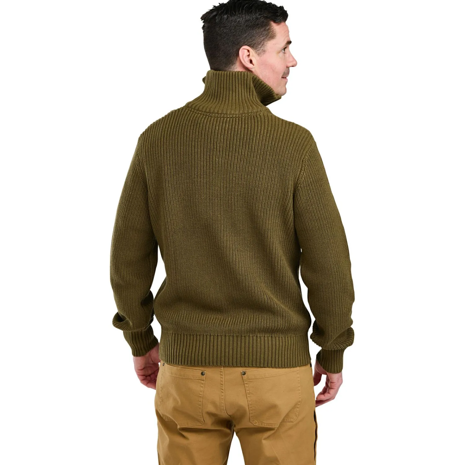 Pinewood Philip Knitted Sweater Herren (Olive Green)< Angelpullover & -Strickjacken