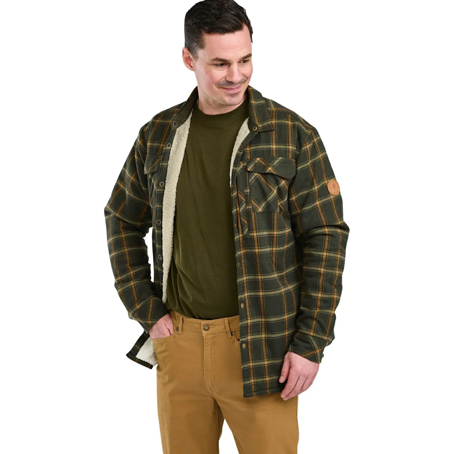 Pinewood Pile Overshirt Herren (D.Green/Bronze)< Outdoor- & Angelhemden