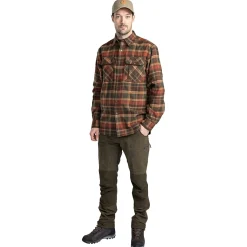 Clearance Prestwick Exclusive Shirt Herren (D.Green/Terracotta) Outdoor- & Angelhemden