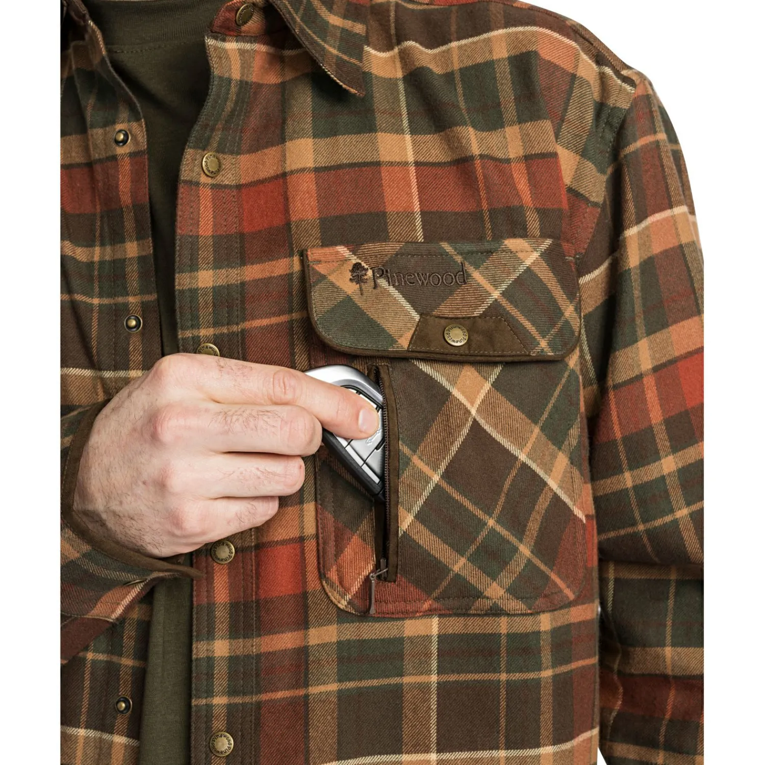 Clearance Prestwick Exclusive Shirt Herren (D.Green/Terracotta) Outdoor- & Angelhemden