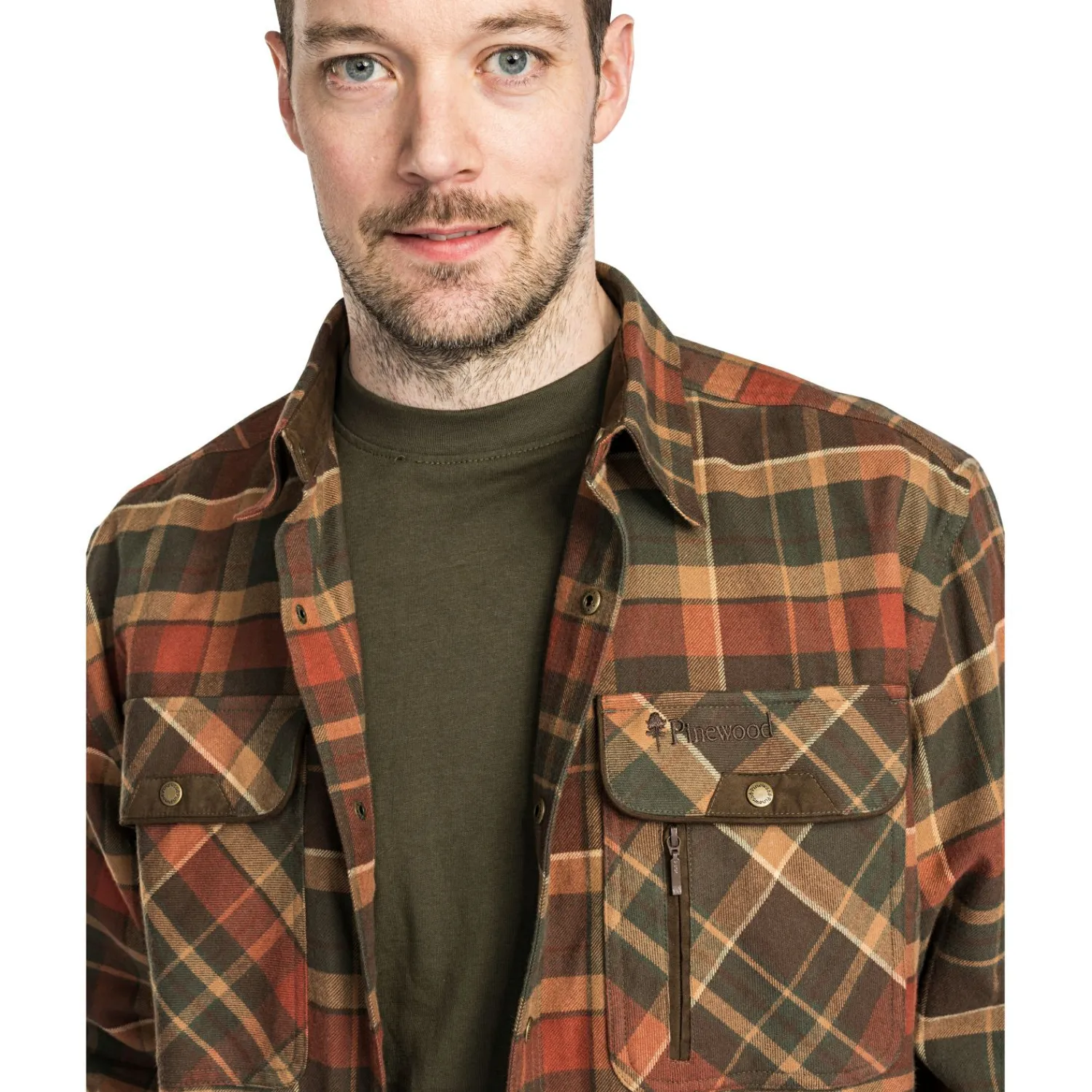 Clearance Prestwick Exclusive Shirt Herren (D.Green/Terracotta) Outdoor- & Angelhemden
