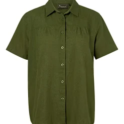 Pinewood Värnamo Hemp Mix Women S/S Shirt Damen (Pine Green)<Damen Damen Angelshirts & -Oberteile