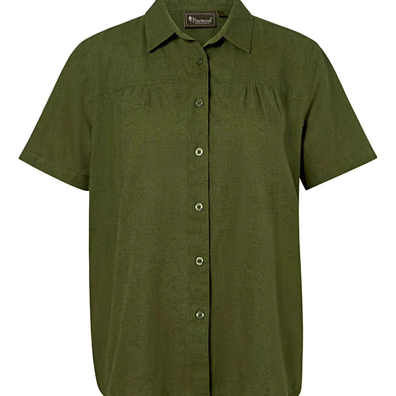 Pinewood Värnamo Hemp Mix Women S/S Shirt Damen (Pine Green)<Damen Damen Angelshirts & -Oberteile