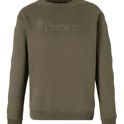 Pinewood Värnamo Logo Sweater Herren, m. Logo (D.Green)< Angelpullover & -Strickjacken