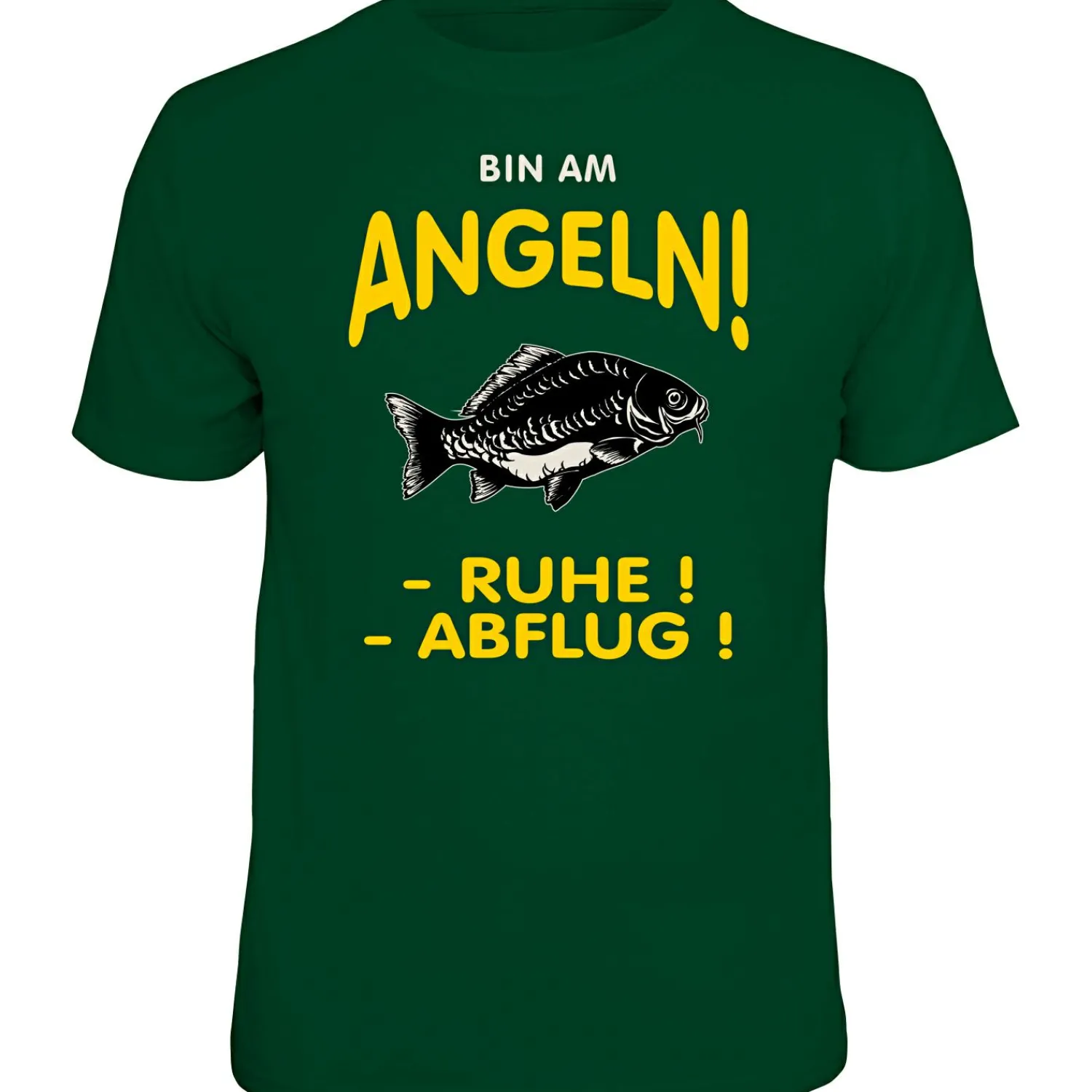 Rahmenlos "Bin am Angeln!" T-Shirt Herren (Grün)< Angelshirts & Angel-Oberteile