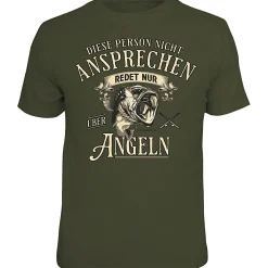 Online "Bitte nicht ansprechen, redet nur über angeln" T-Shirt Unisex (Grün) Angelshirts & Angel-Oberteile