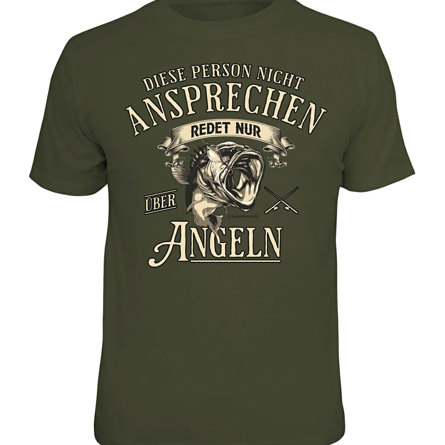 Online "Bitte nicht ansprechen, redet nur über angeln" T-Shirt Unisex (Grün) Angelshirts & Angel-Oberteile