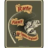 Rahmenlos Blechschild - Rute raus der Spass beginnt< Geschenkideen Für Angler