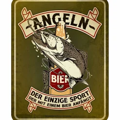 Outlet Blechschild (Angeln) Angel-Dekoration