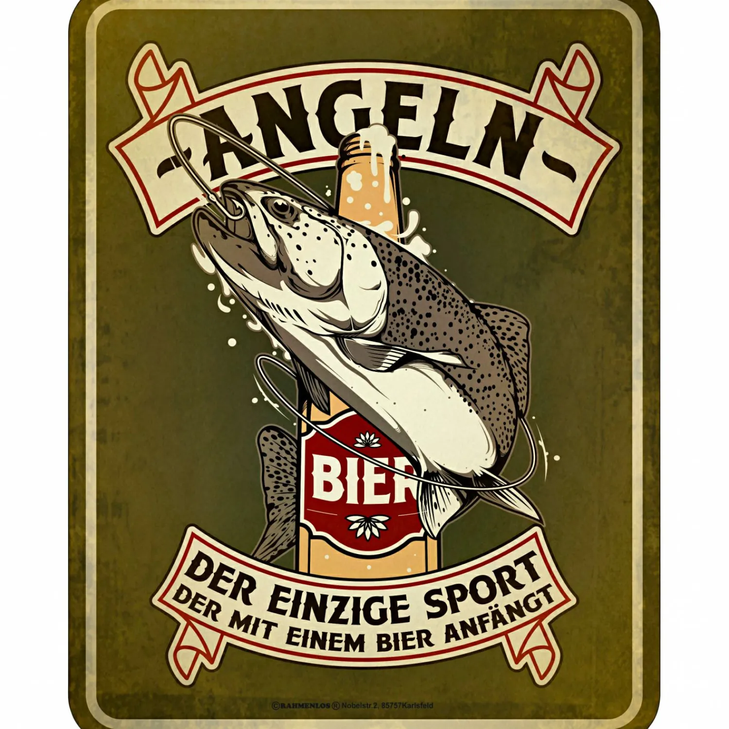 Outlet Blechschild (Angeln) Angel-Dekoration