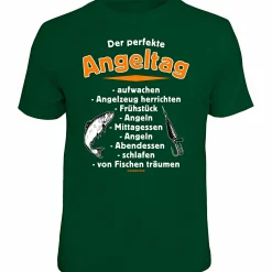Rahmenlos "Der perfekte Angeltag" T-Shirt Herren (Grün)< Angelshirts & Angel-Oberteile
