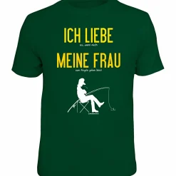 Rahmenlos "Ich liebe meine Frau…" T-Shirt Herren (Grün)< Angelshirts & Angel-Oberteile