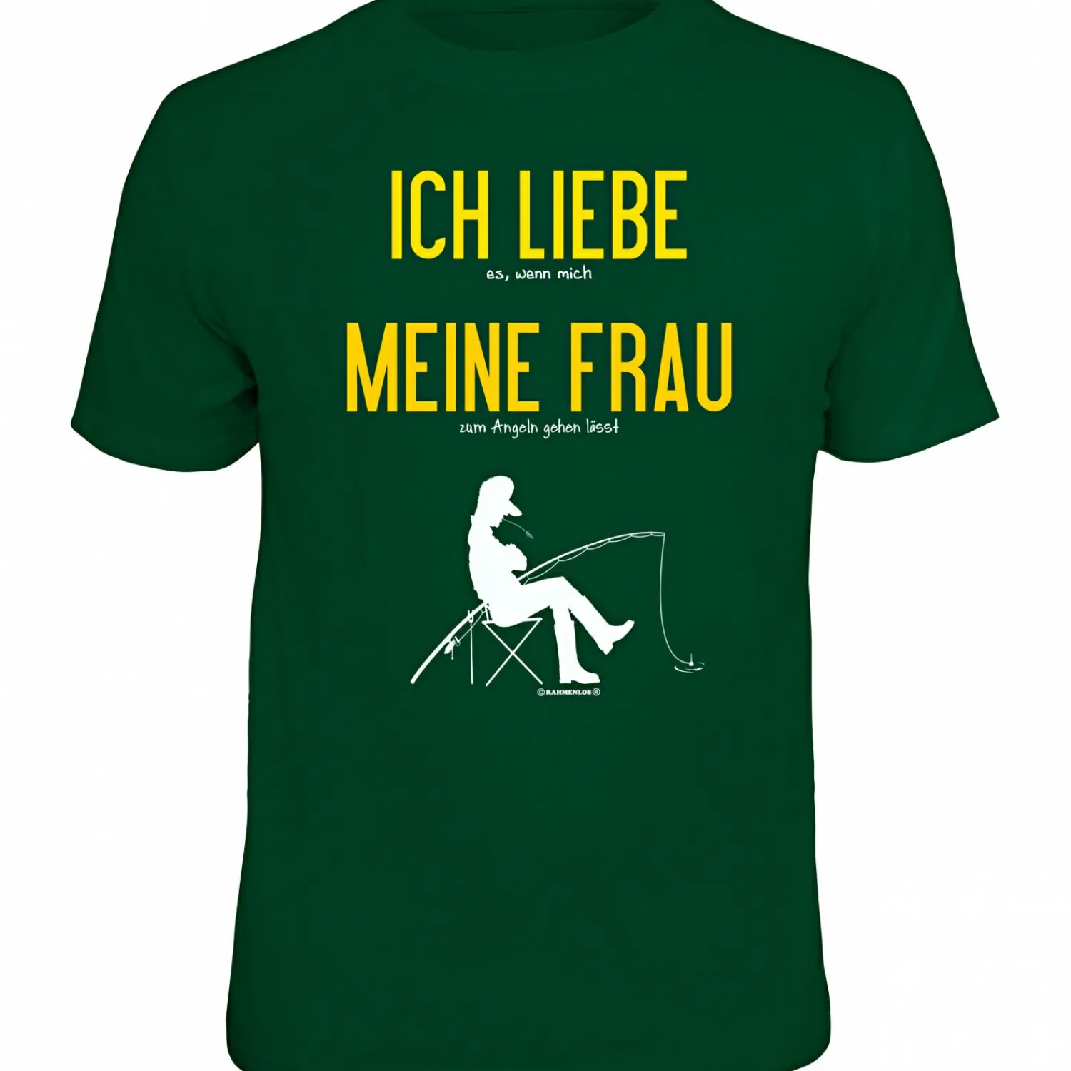 Rahmenlos "Ich liebe meine Frau…" T-Shirt Herren (Grün)< Angelshirts & Angel-Oberteile
