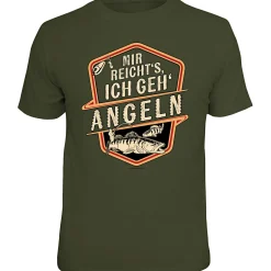 Outlet "Mir reichts - ich geh angeln" T-Shirt Herren (Oliv) Angelshirts & Angel-Oberteile
