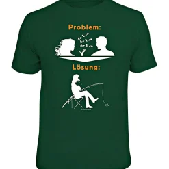 Rahmenlos "Problem - Lösung" T-Shirt Herren (Grün)< Angelshirts & Angel-Oberteile