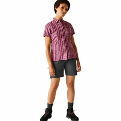 Discount Mindano VIII Kurzarmhemd Damen (Beaujolais Check) Damen Damen Angelshirts & -Oberteile