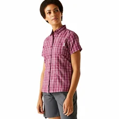 Discount Mindano VIII Kurzarmhemd Damen (Beaujolais Check) Damen Damen Angelshirts & -Oberteile