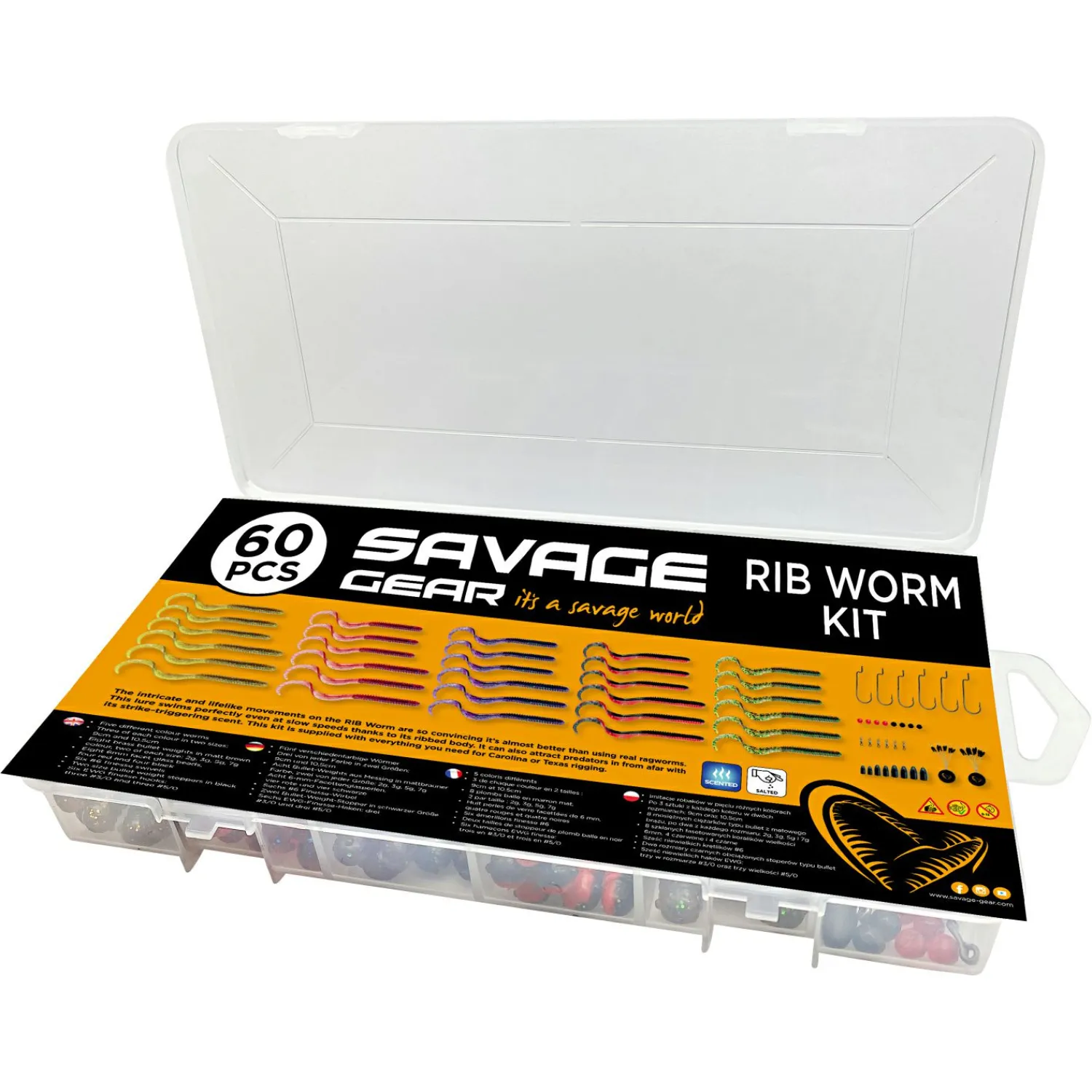 Savage Gear Gummiwürmer Set (Rib Worm Kit)< Raubfischangeln Kunstköder|Kunstköder-Sets