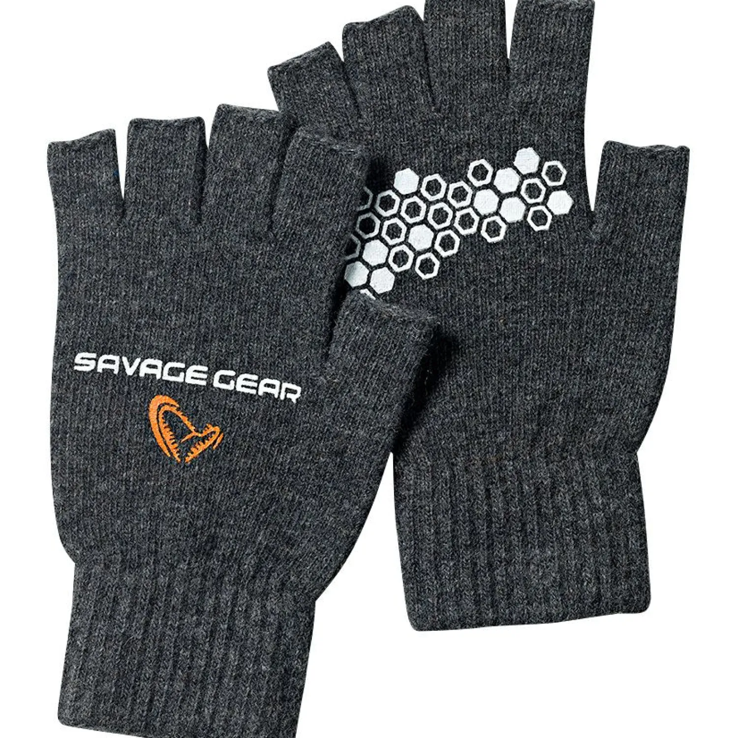 Knitted Half Finger Gloves Unisex (Dark Grey Melange) Outdoor- & Angel-Handschuhe