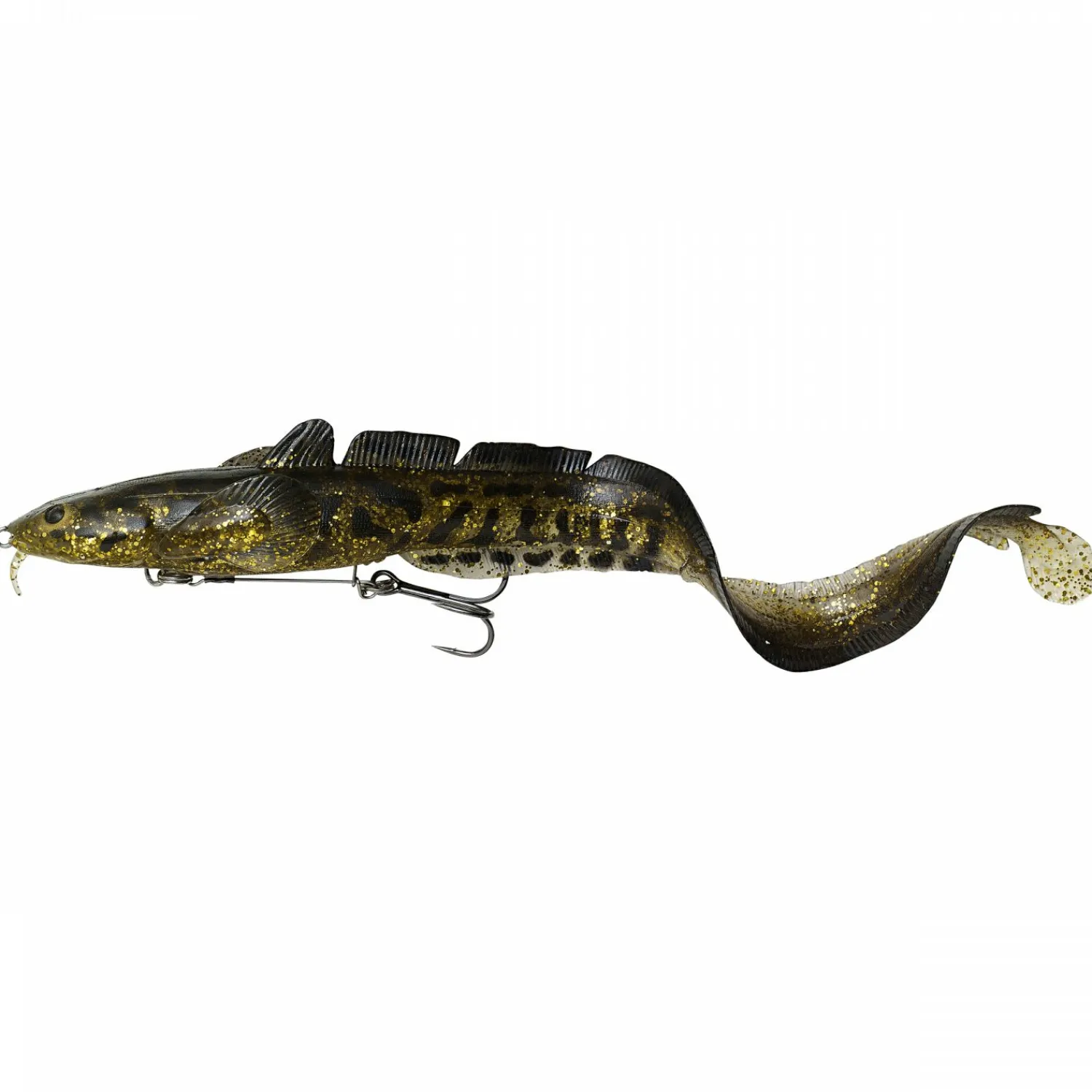 Savage Gear Quappen Softbait 3D Burbot Shallow (Gold Burbot UV)< Gummiköder ·Gummiaale