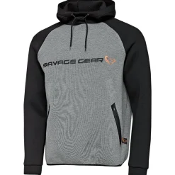 Savage Gear Tec-Foam Hoodie Herren (Dark Grey Melange)< Angelpullover & -Strickjacken