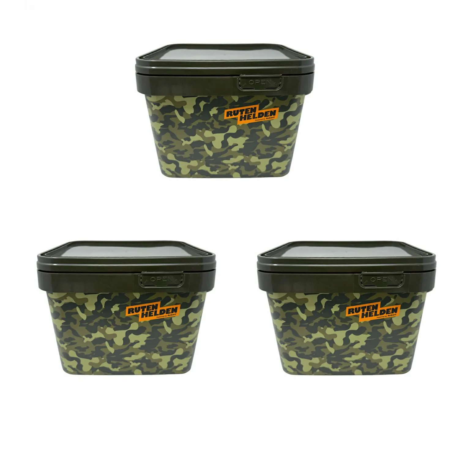 Discount Set: 3x Eimer "Rutenhelden" Angelkoffer & Angelboxen ·Futtereimer