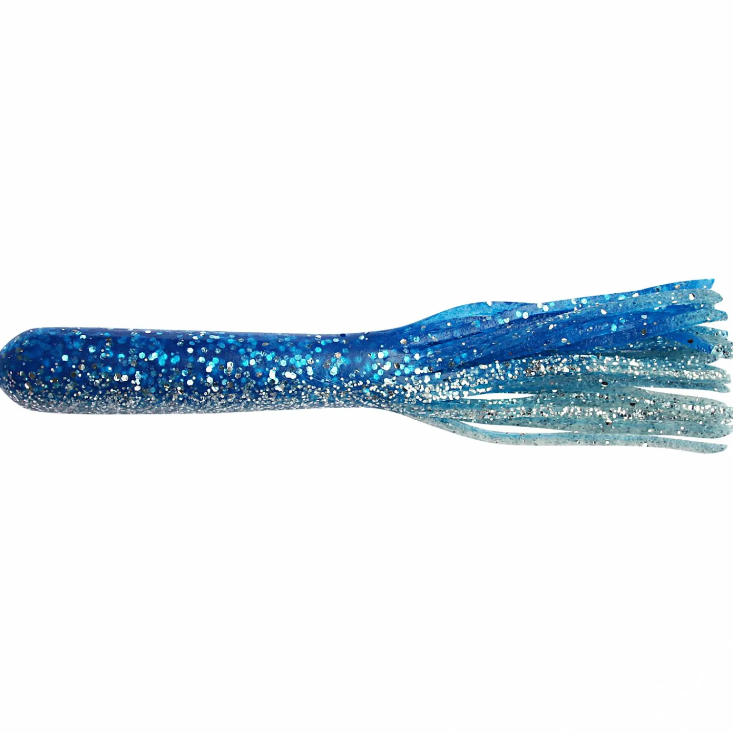 Clearance Fransenköder Magnum Tube 5" (Klar Silber/Blau-Glitter) Gummiköder ·Fransenköder|Raubfischangeln Kunstköder
