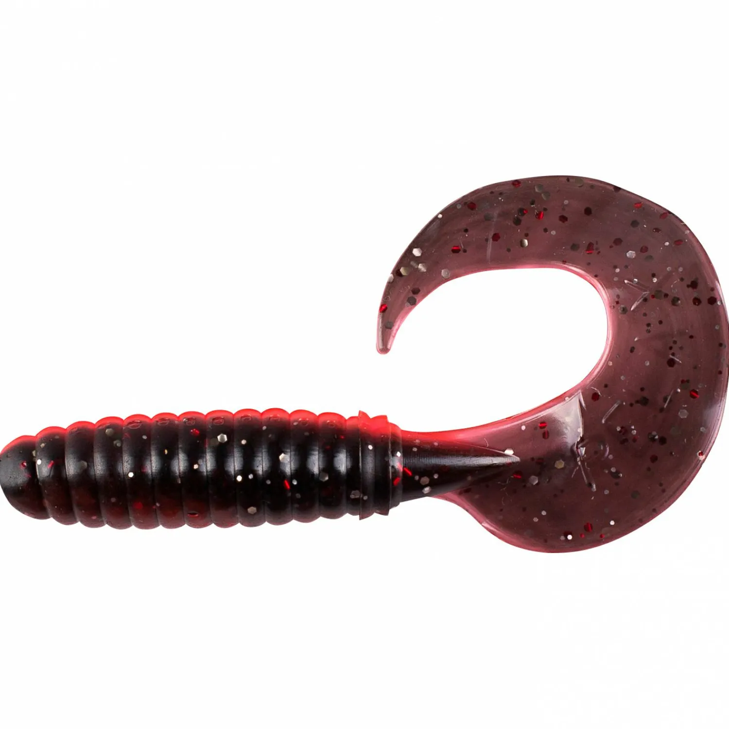 ShadXperts Twister 4" (Feuerrot/Schwarz Rot-Gold Glitter< Gummiköder ·Creature Baits|Raubfischangeln Kunstköder