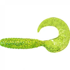 ShadXperts Twister 4" (Fluogelb/Fluogrün-Glitter)< Gummiköder ·Twister|Raubfischangeln Kunstköder