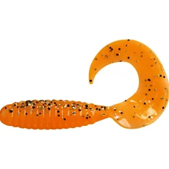 ShadXperts Twister 4" (Orange Klar Gold/Schwarz Glitter)< Gummiköder ·Twister|Raubfischangeln Kunstköder