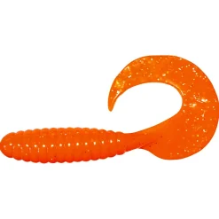 Sale Twister 2"/3" (Orange/Glitter) Gummiköder ·Twister|Raubfischangeln Kunstköder
