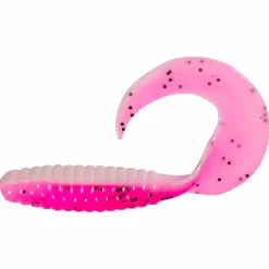 ShadXperts Twister 4" (Reinweiss/Hot Pink Glitter)< Gummiköder ·Twister|Raubfischangeln Kunstköder