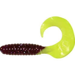 Twister 2" (Violett/Glitter/Fluogelb) Gummiköder ·Twister|Raubfischangeln Kunstköder