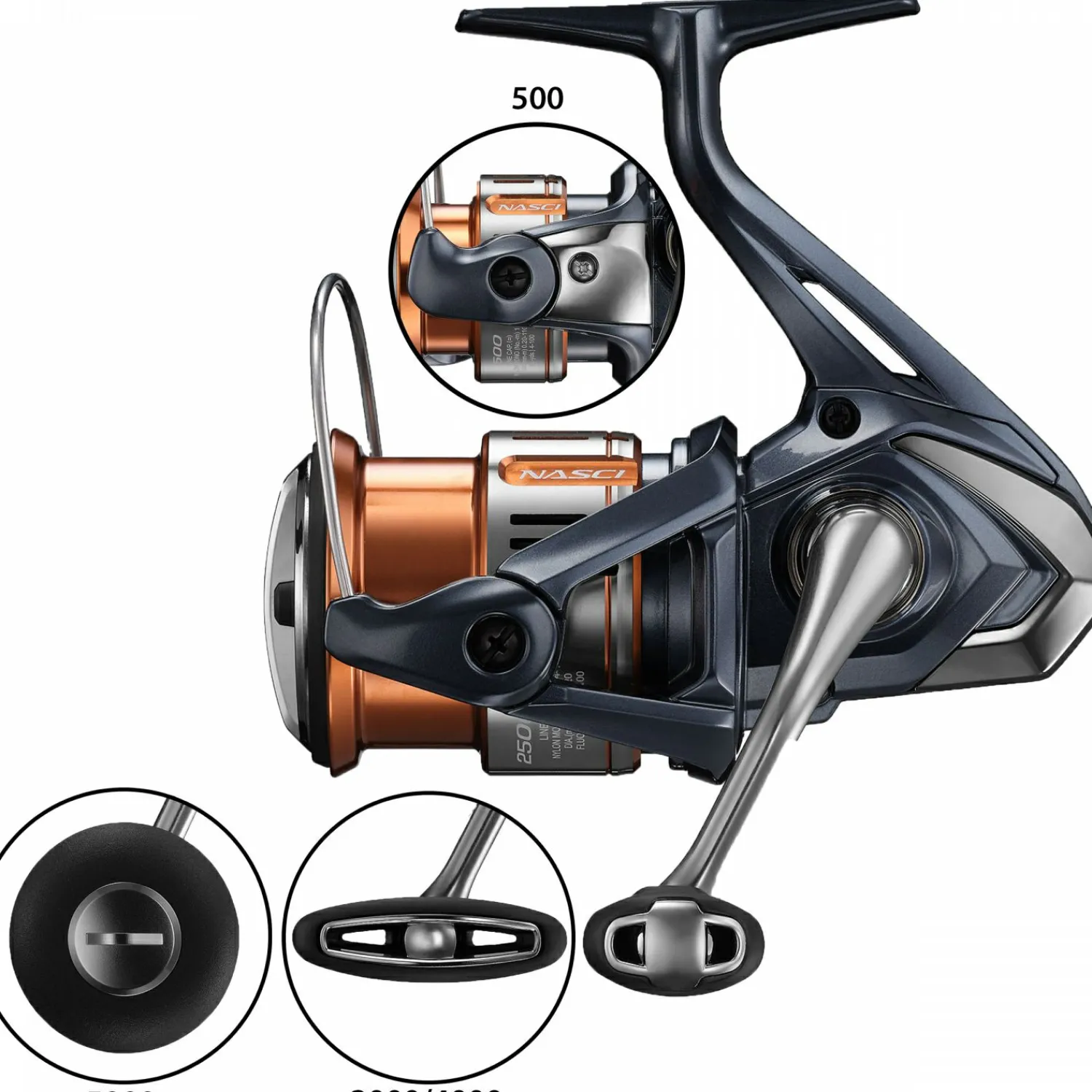 Outlet Spinnrolle Nasci FD 500 Raubfischrollen|Spinnrollen