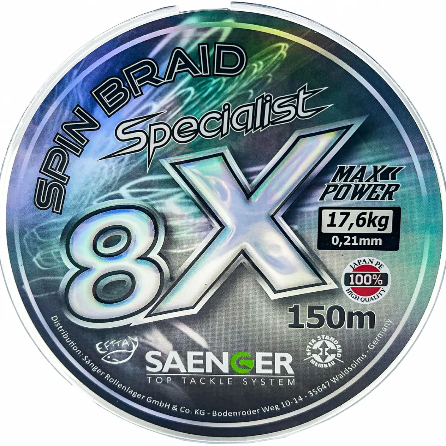 Online Sänger Angelschnur Spin Braid Specialist 8x (black/smoke) Geflochtene Schnüre