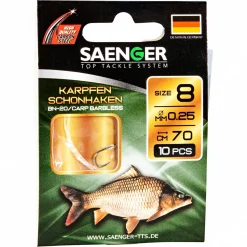New Sänger Zielfisch-Haken, gebunden (Karpfen Schonhaken BN-2) Angelhaken|Karpfenangeln-Zubehör